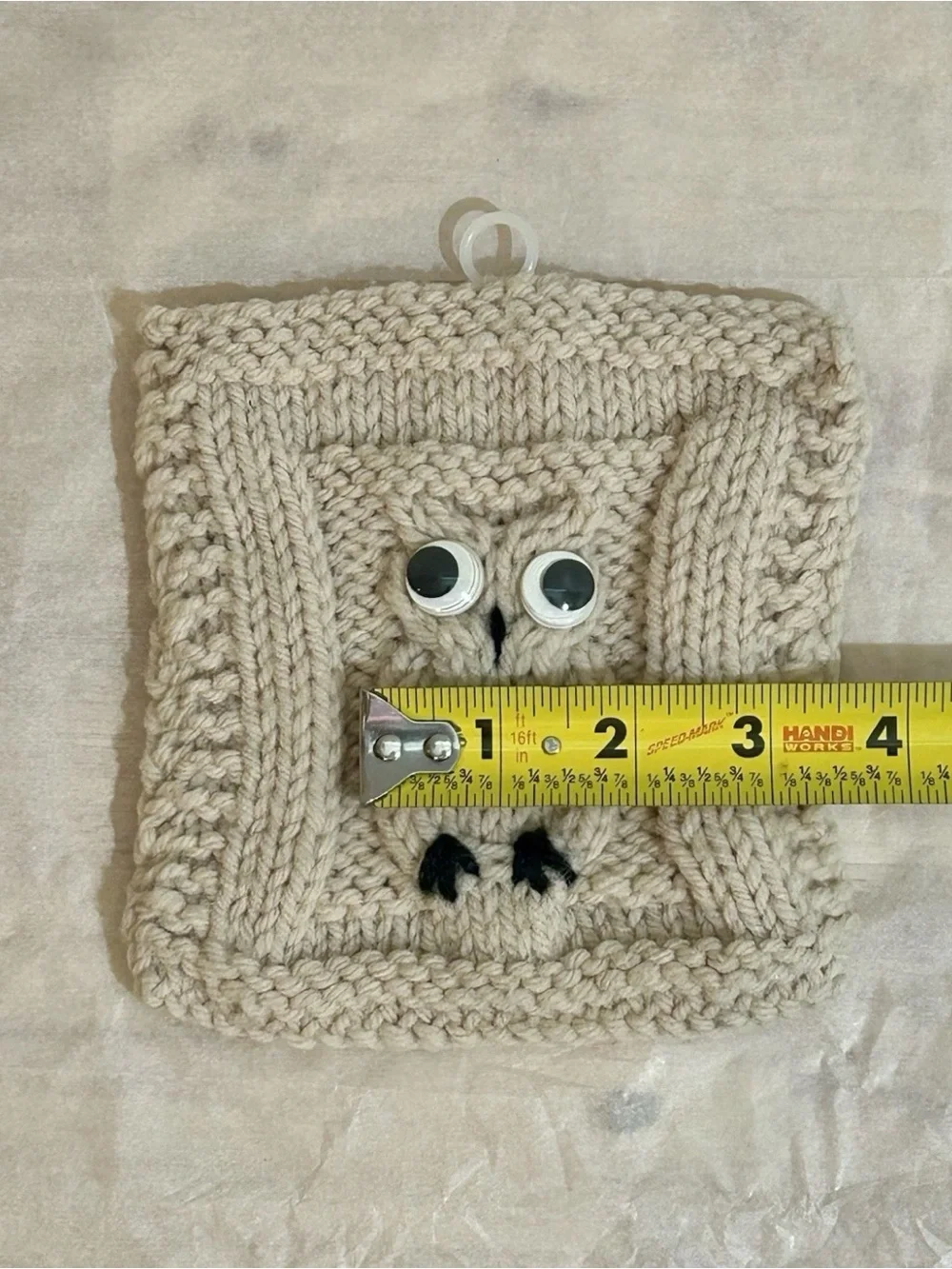 Vintage Set of 2 Handmade Crocheted 70s Owl Pot Holders•Hot Pads•Trivets